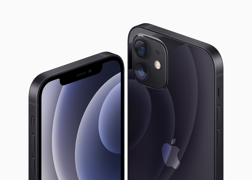 Alüminyum siyah iPhone 12 ve iPhone 12 mini. 