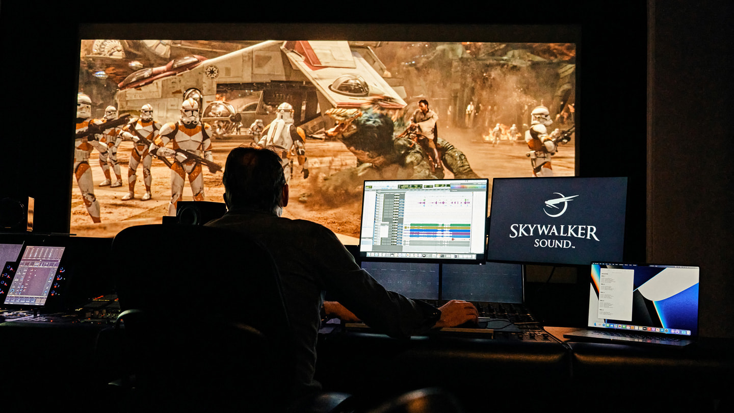 غرفة المونتاج الصوتي في Skywalker Sound.