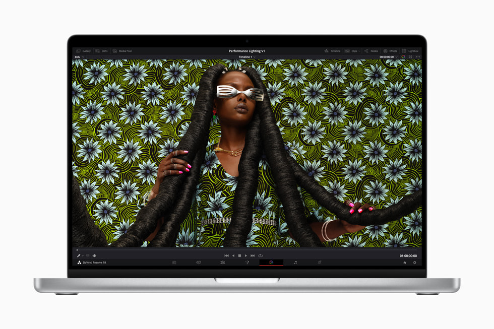 DaVinci Resolve op een MacBook Pro.