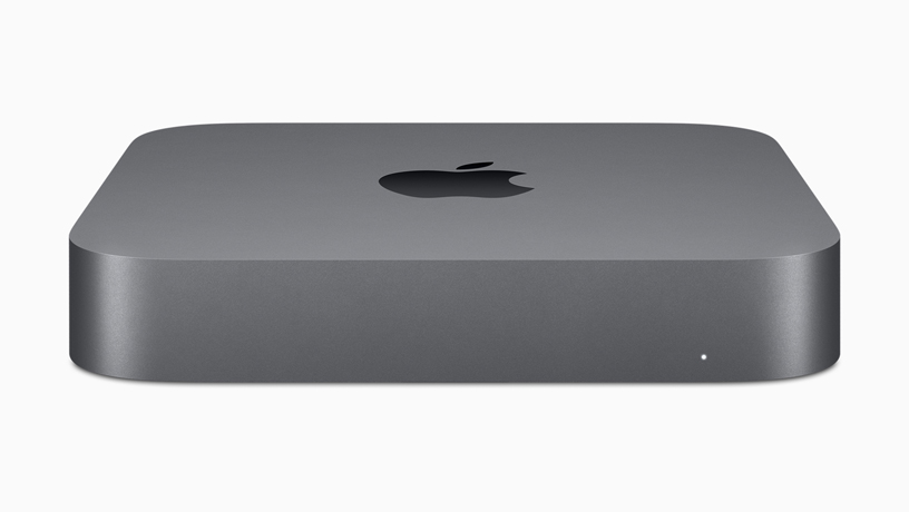 Mac mini gris sidéral de profil. 