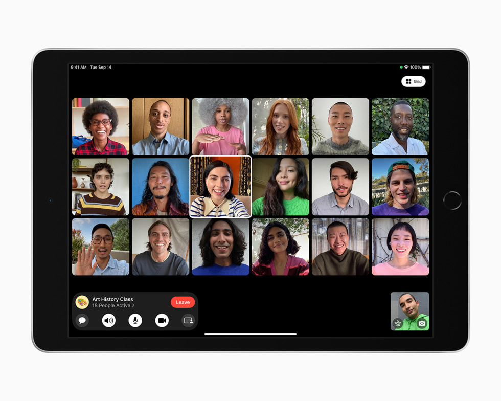新しいiPadでのグループFaceTimeのビデオ通話。 