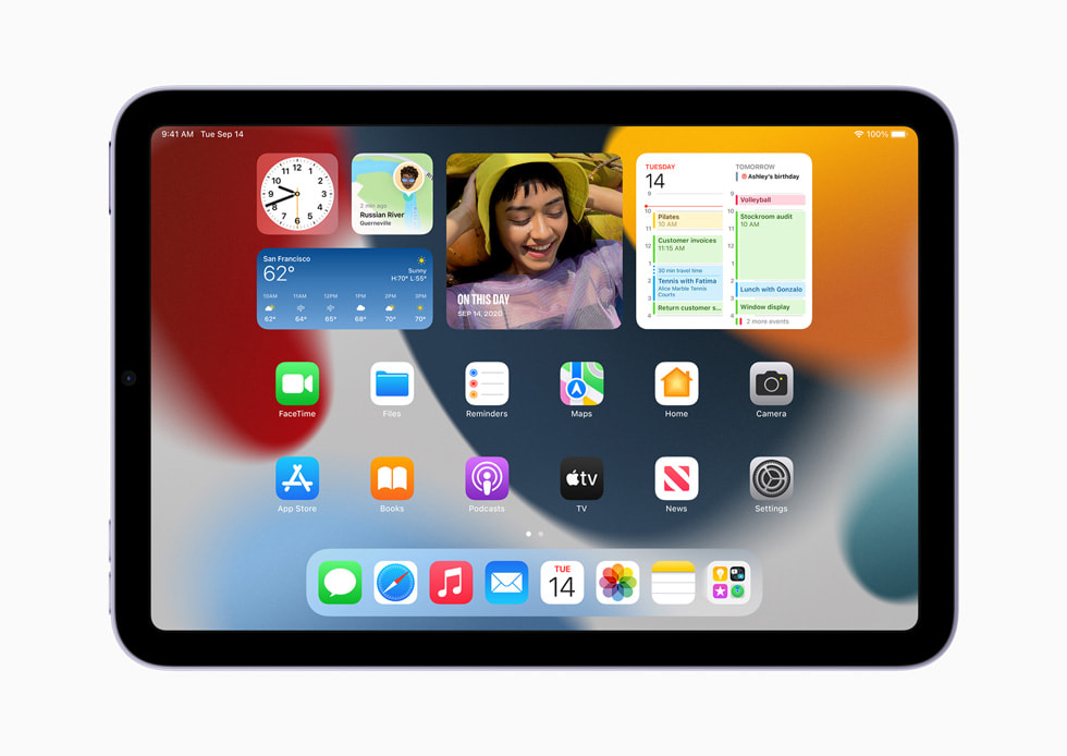 iPad miniの新しいホーム画面のデザイン。