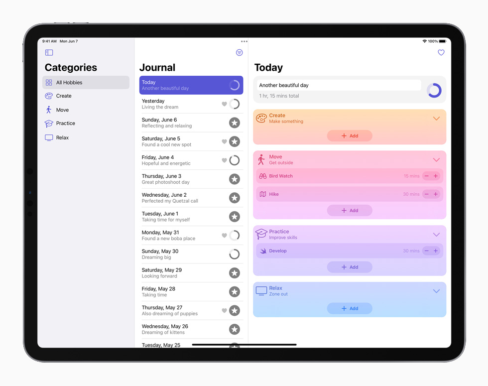 Vista previa en vivo de una app con Swift Playgrounds en el iPad Pro.