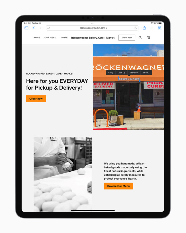 iPad Pro上でのテキスト認識表示のデモンストレーション。