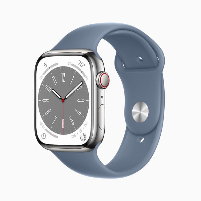 Nye Apple Watch Series 8 av rustfritt stål.