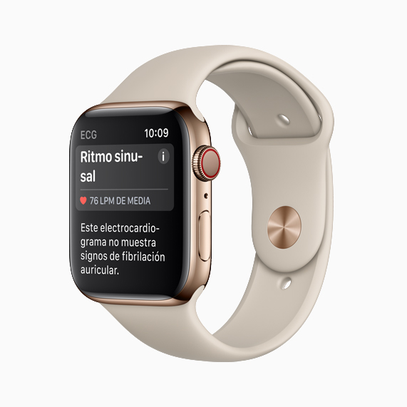 Apple Watch Series 4 die sinusritme laat zien.