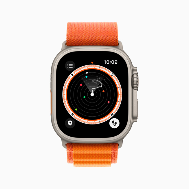 Apple Watch Ultra viser den nye Backtrack-funksjonen.